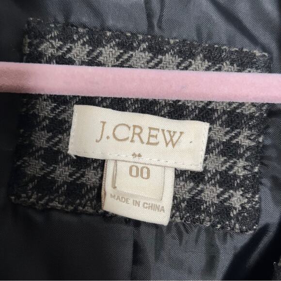J. CREW Keating Houndstooth Boy Wool Blazer Black Gray {HH27} - Picture 4 of 5